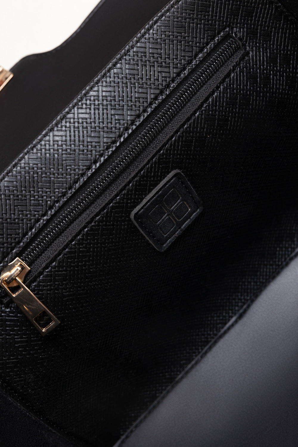 Black Structured Faux Leather Handbag with Detachable Strap-Zavy Vibes