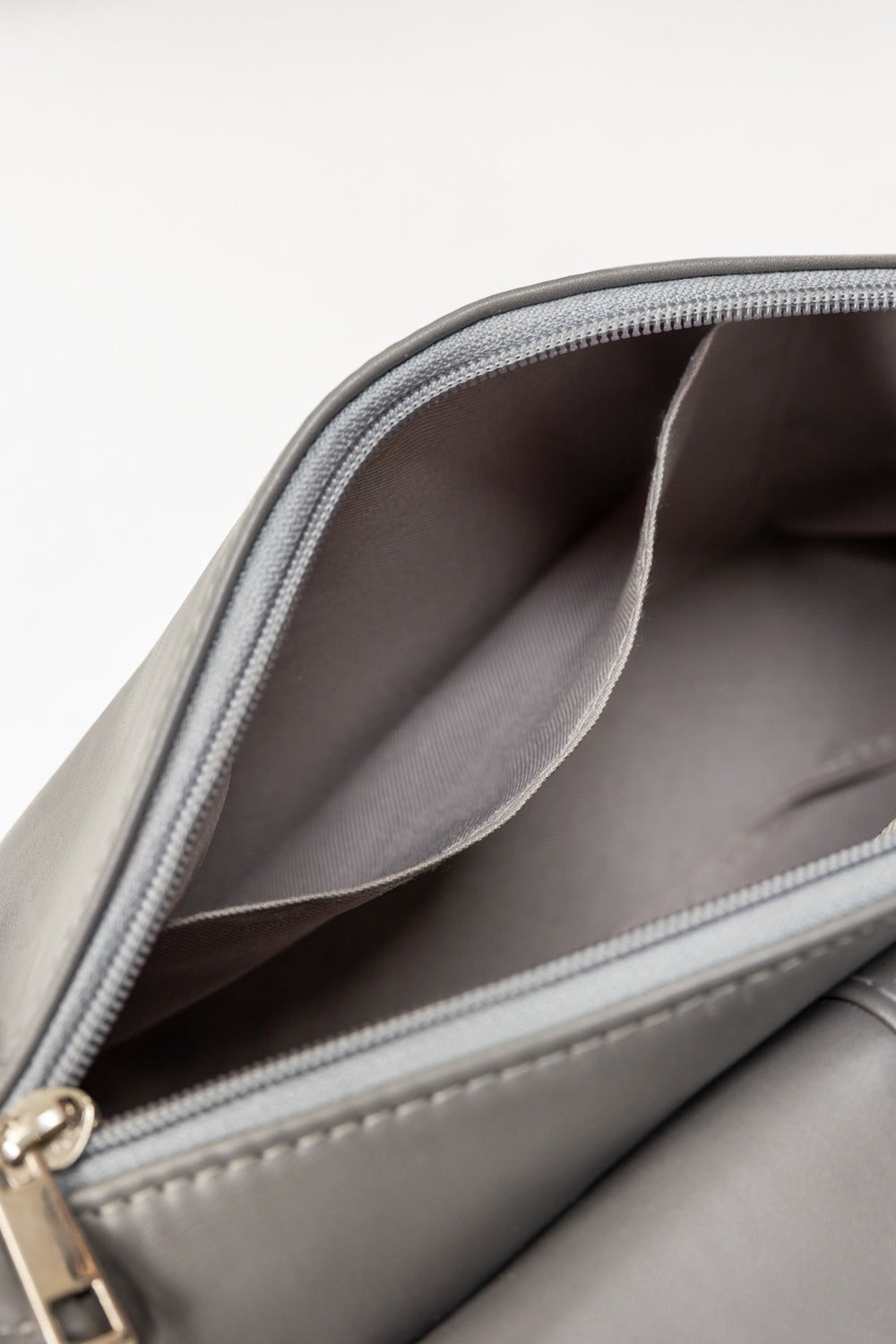 Grey Faux Leather Crossbody Bag with Front Flap Pocket-Zavy Vibes