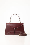 Maroon Structured Faux Leather Handbag with Tassel Detail-Zavy Vibes