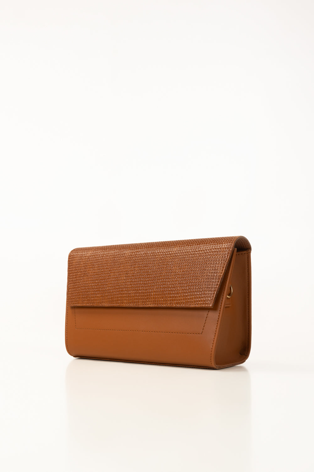 Tan Textured Faux Leather Handbag with Detachable Strap-Zavy Vibes
