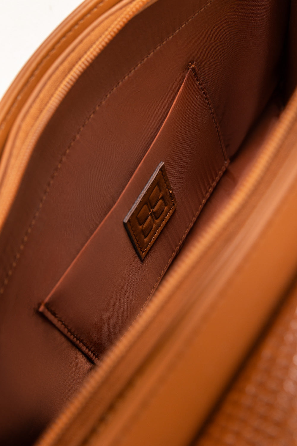 Tan Textured Faux Leather Handbag with Detachable Strap-Zavy Vibes