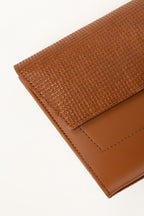 Tan Textured Faux Leather Handbag with Detachable Strap-Zavy Vibes