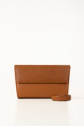 Tan Textured Faux Leather Handbag with Detachable Strap-Zavy Vibes